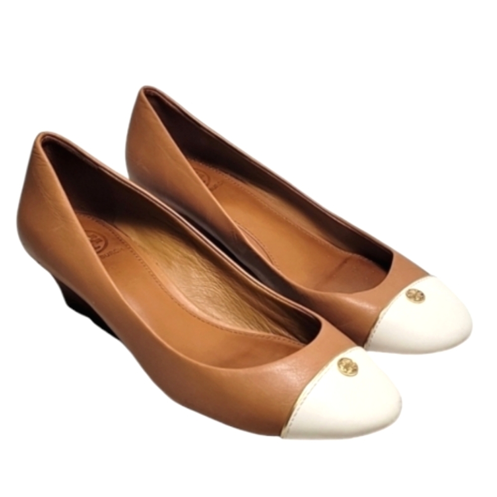 Tory Burch Tiffy colorblock wedge pumps women's size 6